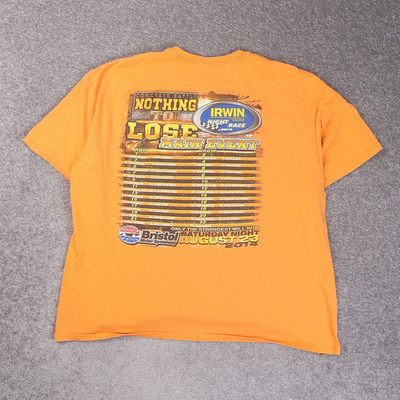2014 Bristol Motor Speedway Race Cars 2XL Orange Short Sleeve T-Shirt - Picture 2 of 10